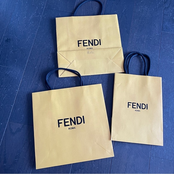 Fendi shopping bag with bows yellow set of 3 - Picture 2 of 2
